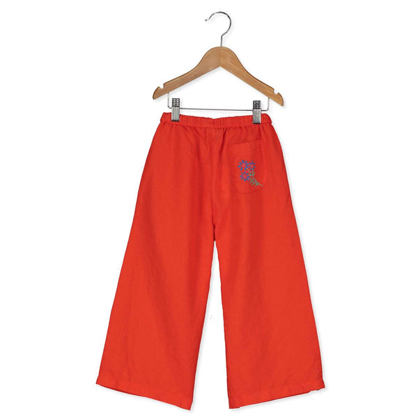 Wide Fit Woven Pants – coral red