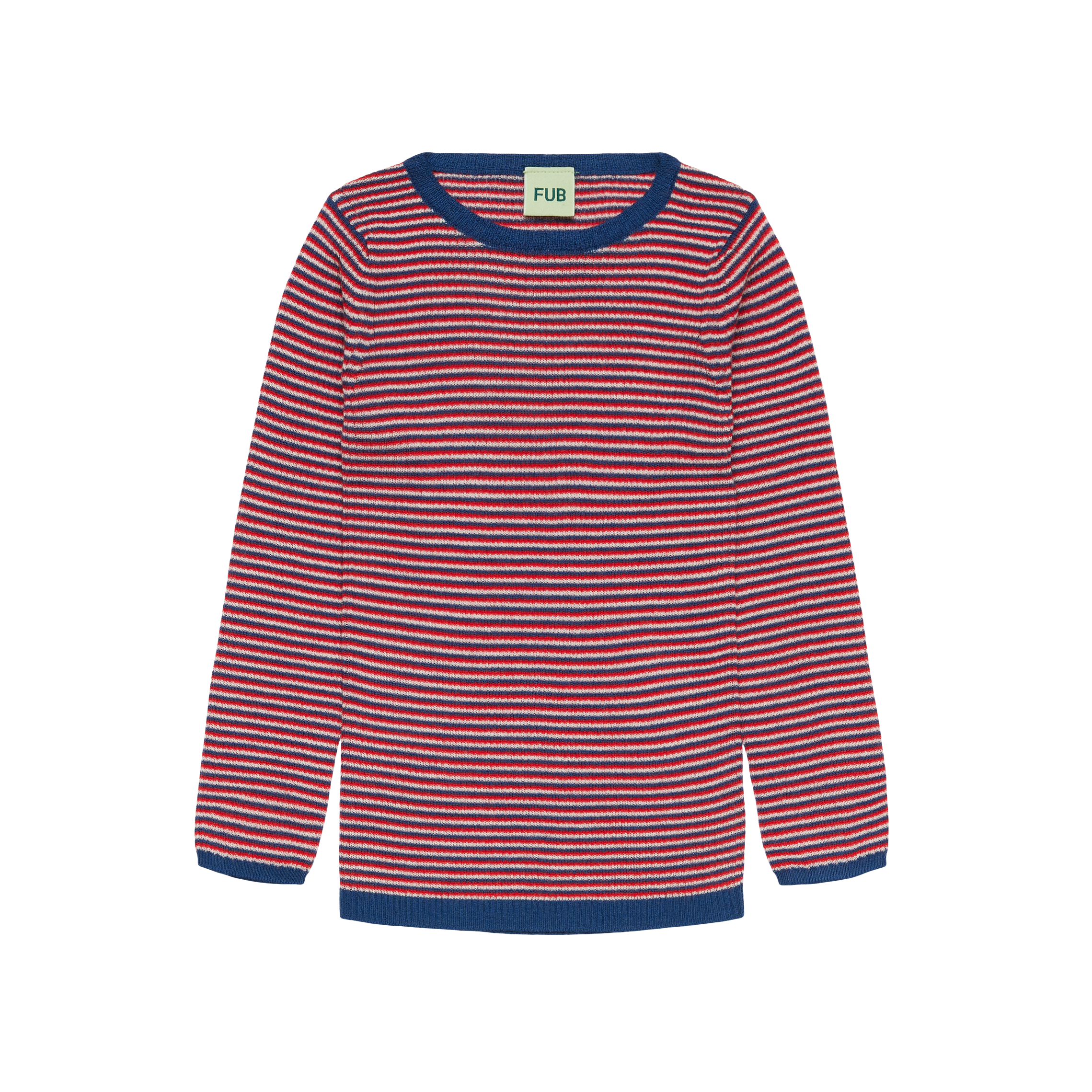Rib Blouse – ecru/classic red/deep indigo