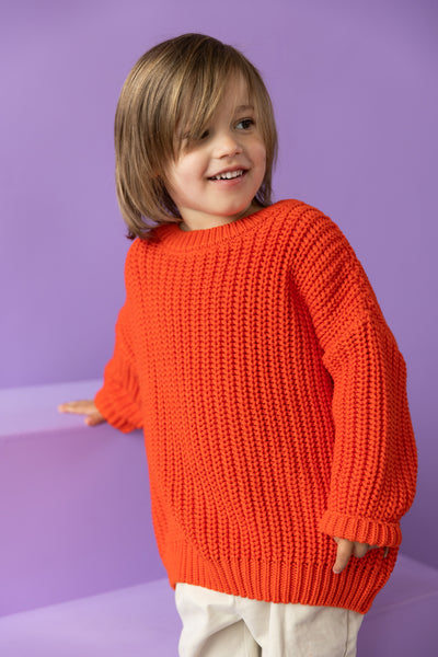 Chunky Knitted Sweater – Mandarin