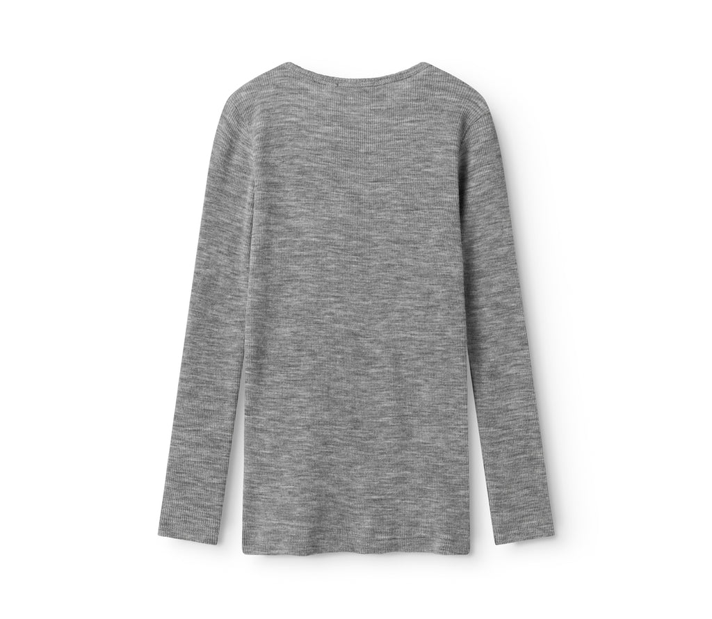 Tamra Wool Rib Longsleeve – grey melange