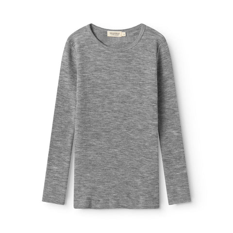 Tamra Wool Rib Longsleeve – grey melange