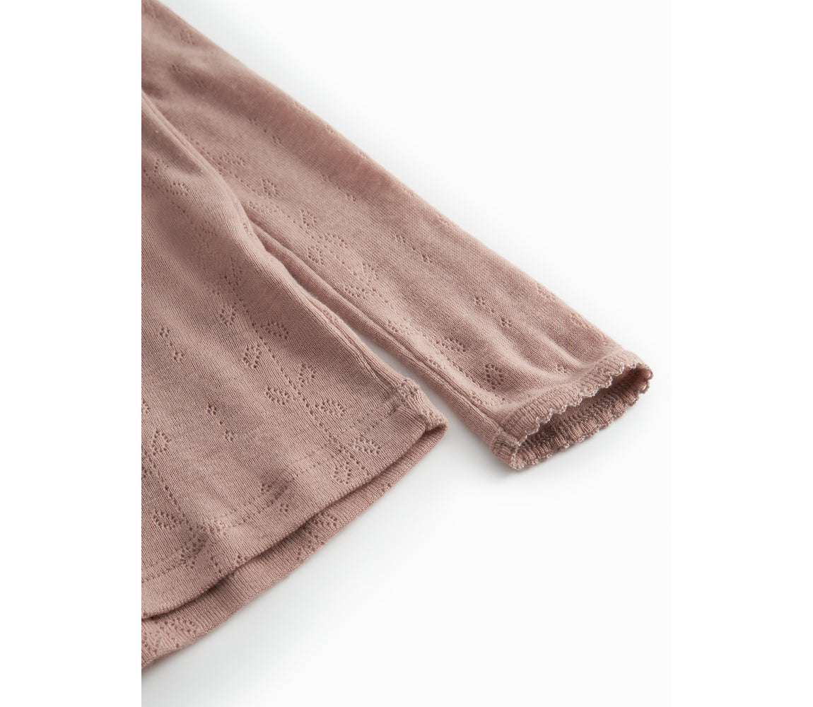 Tamra Wool Pointelle Longsleeve – burnt rose