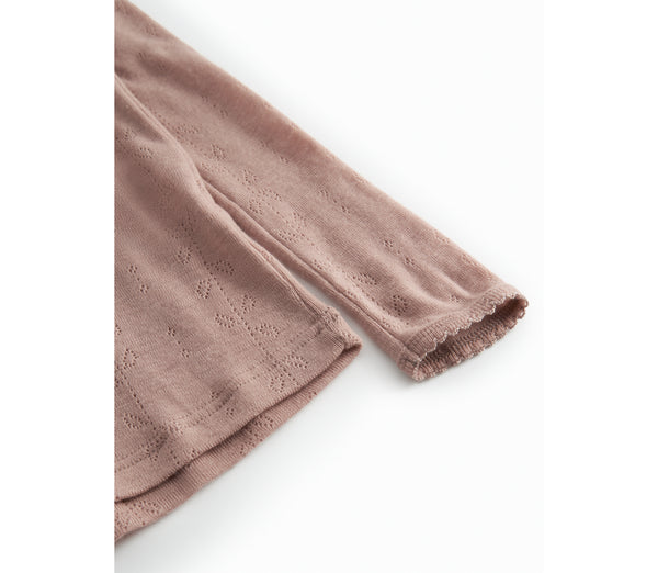 Tamra Wool Pointelle Longsleeve – burnt rose