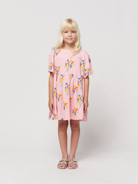 Fireworks All Over Flounce Sleeves Woven Dress