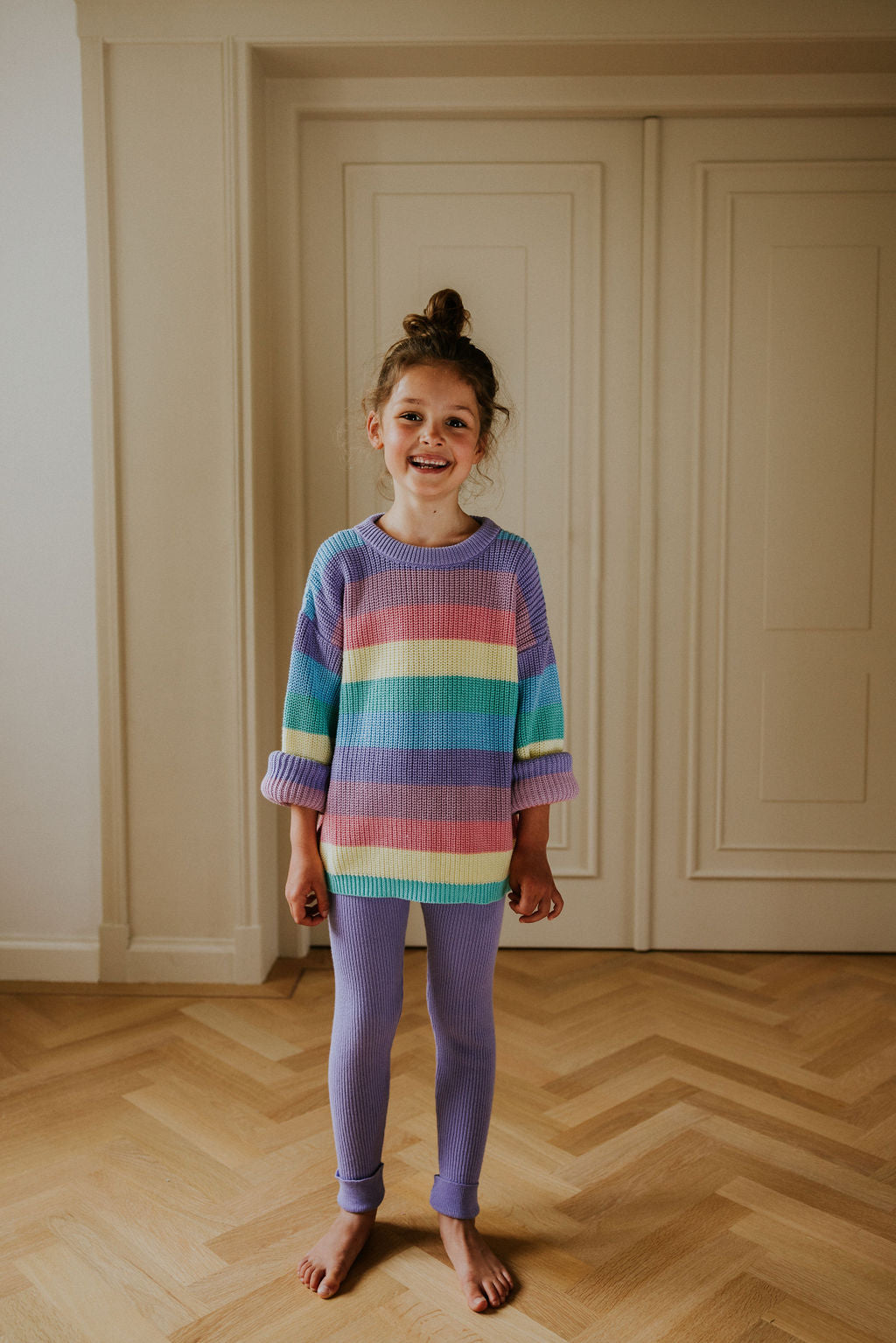 Knitted Leggings Fine Rib – lavender