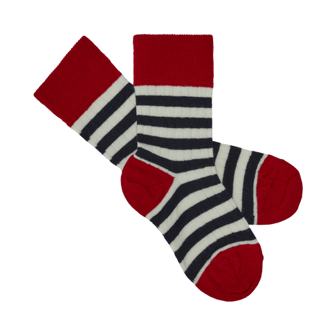 Classic Striped Socks – pure red/dark navy