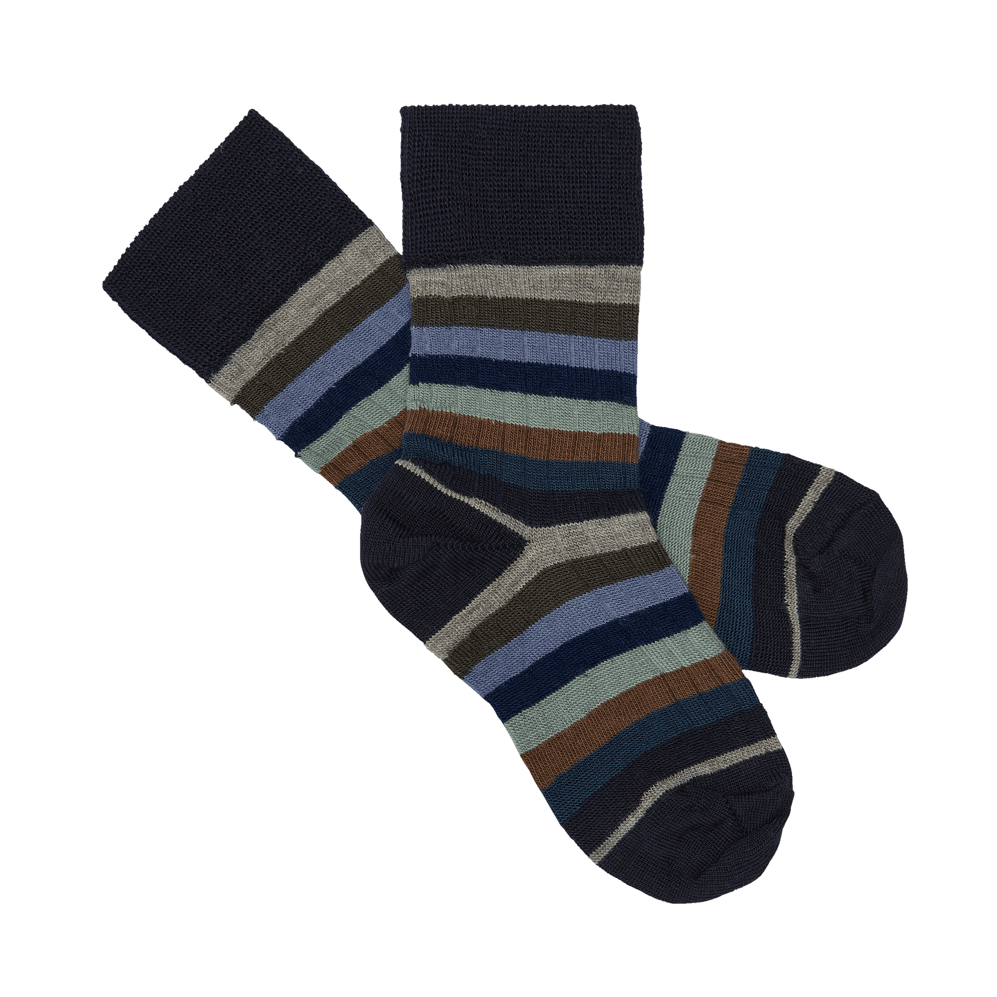 Classic Striped Socks – dark navy/multi stripe
