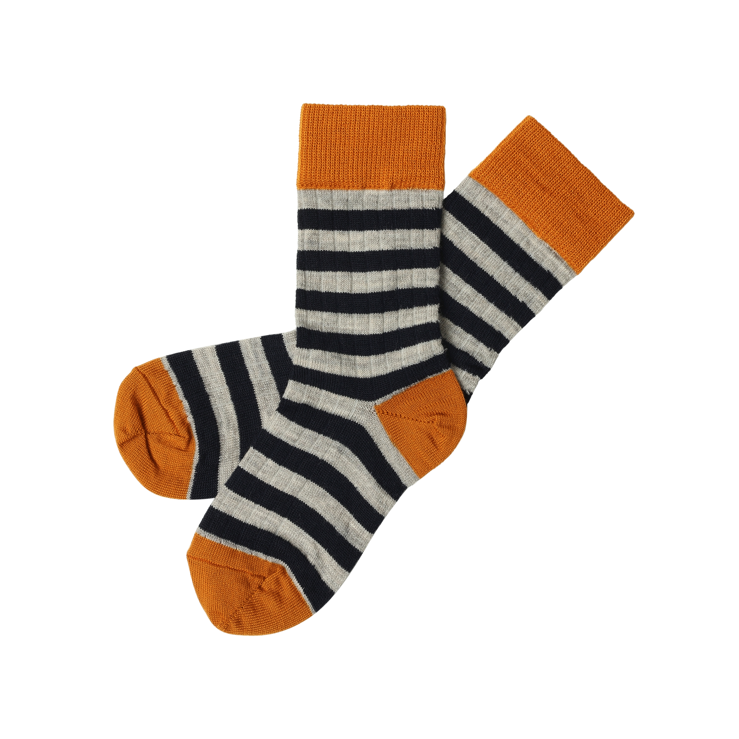 Classic Stripe Socks – burnt amber/dark navy
