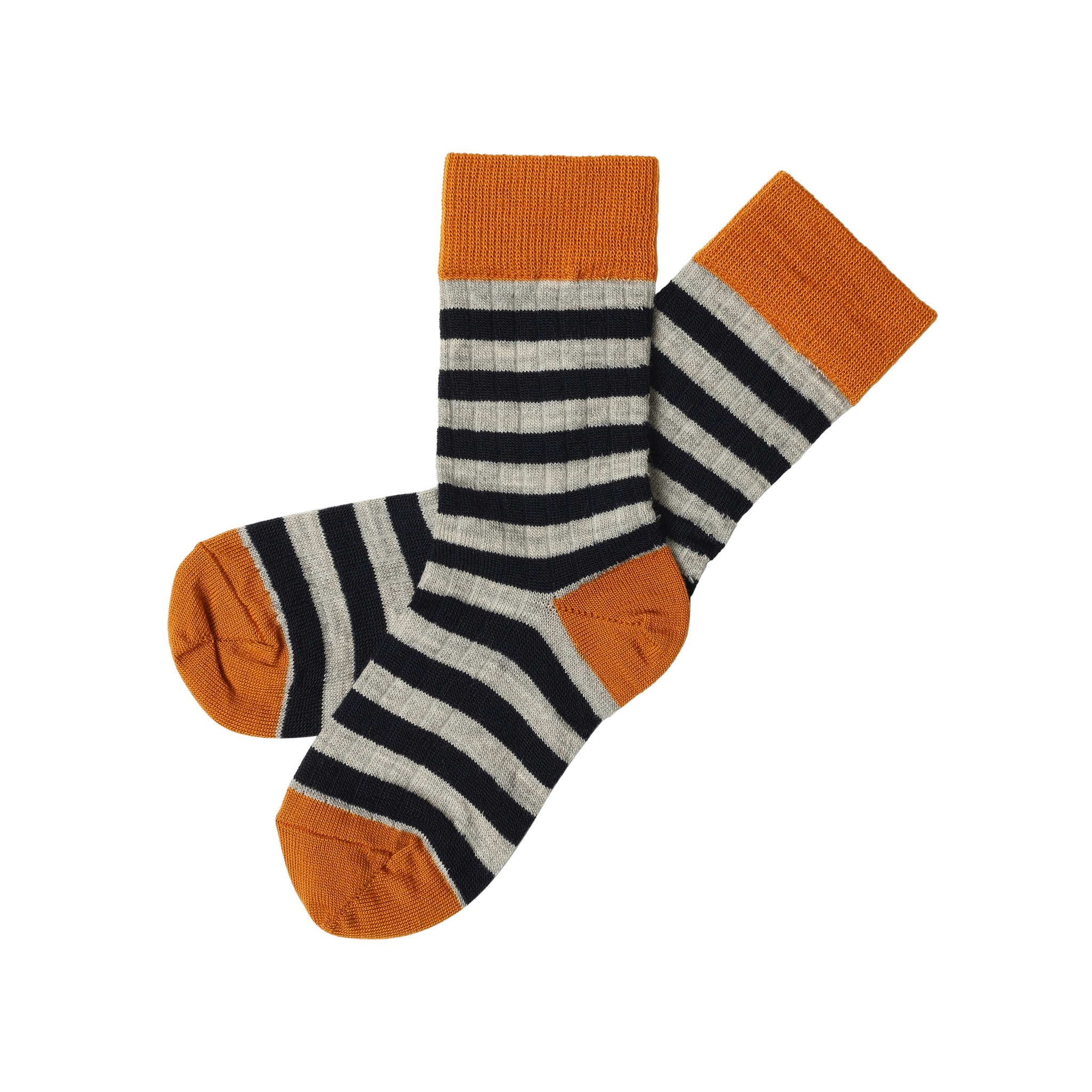 Classic Stripe Socks – burnt amber/dark navy
