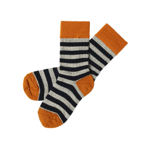 Classic Stripe Socks – burnt amber/dark navy