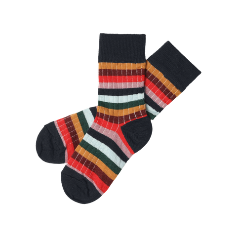 Classic Stripe Socks – dark navy/multi stripe