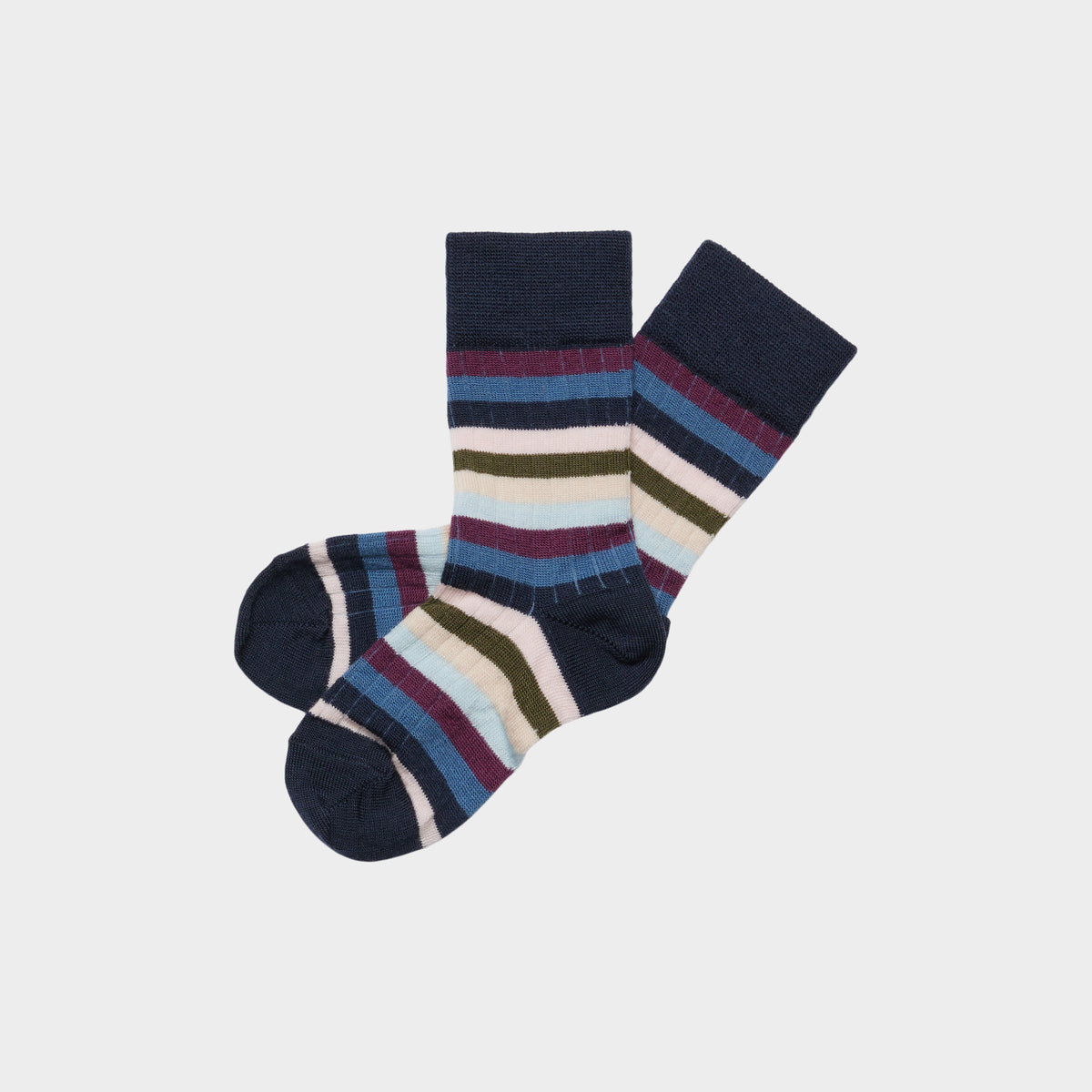 Classic Striped Socks - dark navy/multi stripe