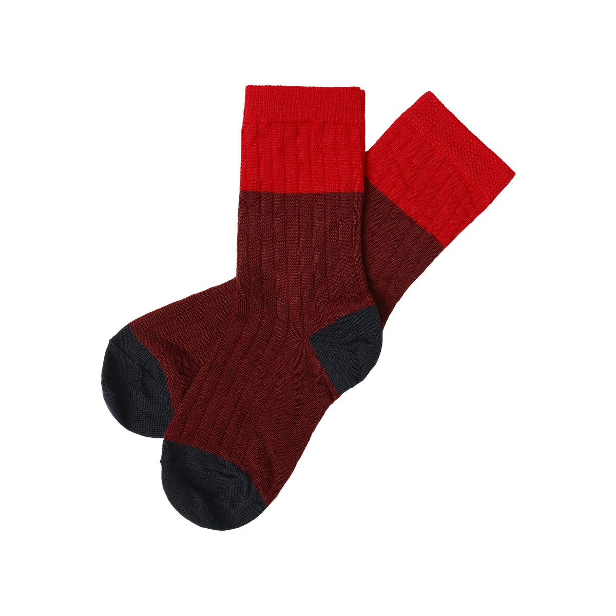 Colour Block Socks – cranberry