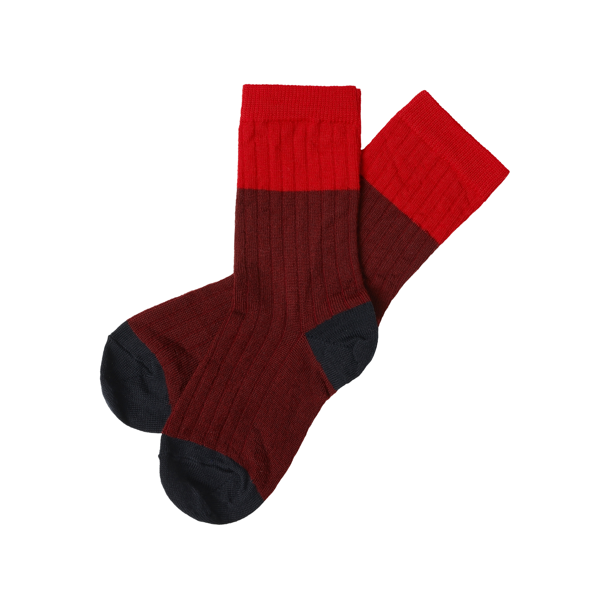 Colour Block Socks – cranberry