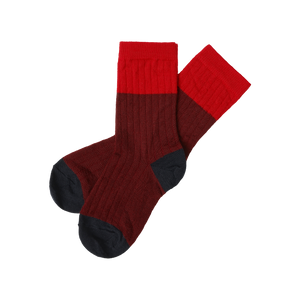 Colour Block Socks – cranberry