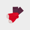 Contrast Rib Socks – classic red