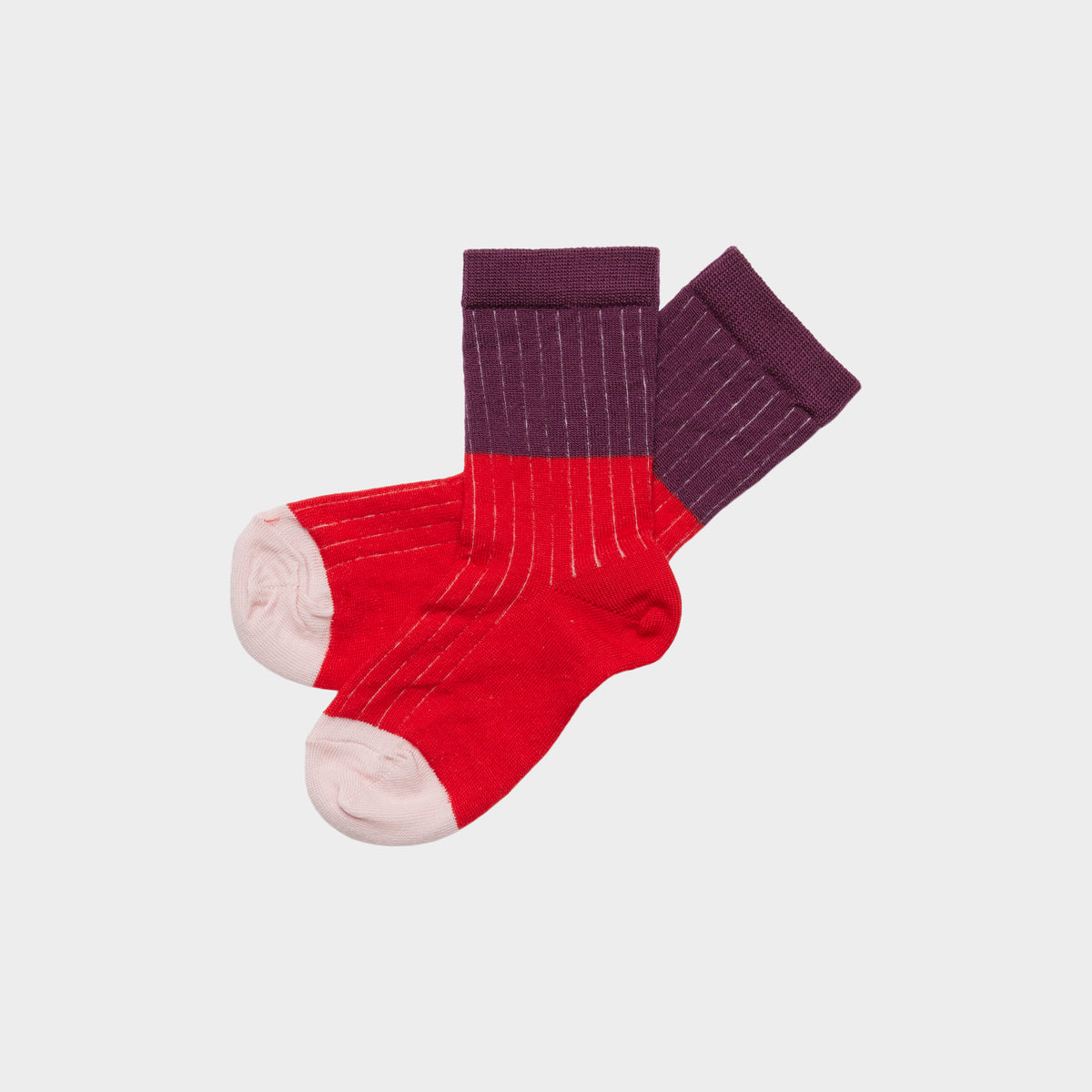 Contrast Rib Socks – classic red