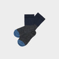 Contrast Rib Socks – steel melange