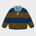 Striped Polo – deep indigo/moss