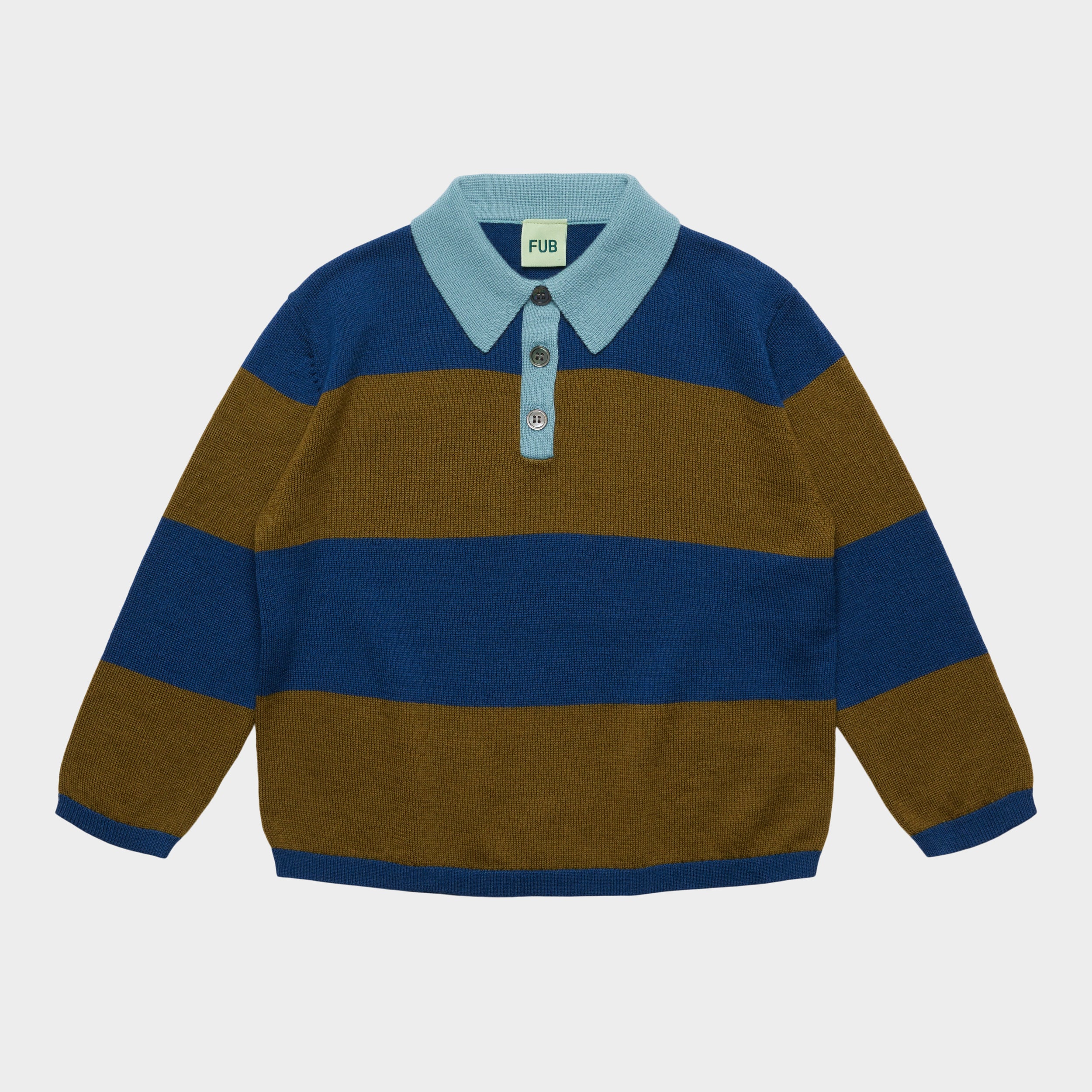Striped Polo – deep indigo/moss