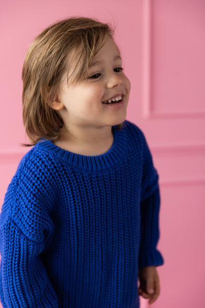 Chunky Knitted Sweater – Blueberry