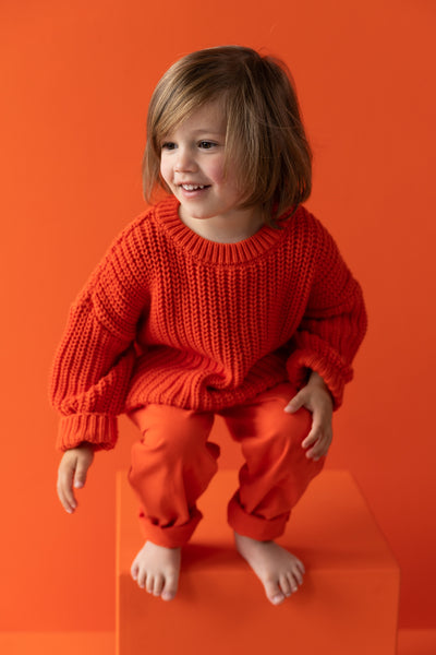 Chunky Knitted Sweater – Mandarin