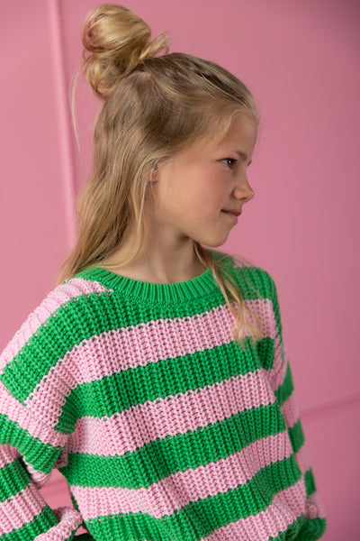 Chunky Knitted Sweater – Spring Stripes