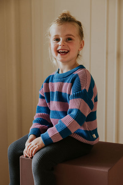 Stripes Knitted Sweater – cotton candy