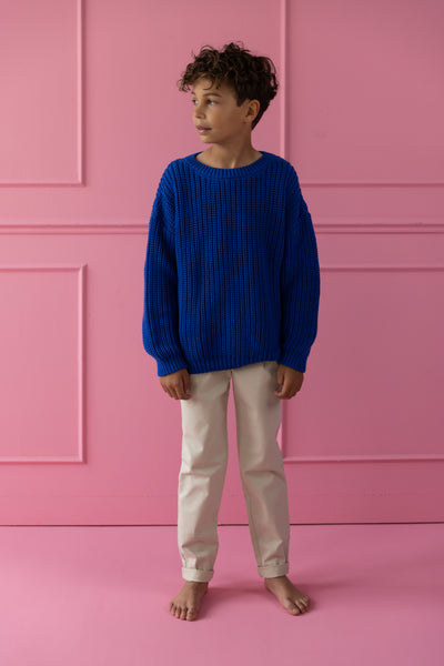 Chunky Knitted Sweater – Blueberry