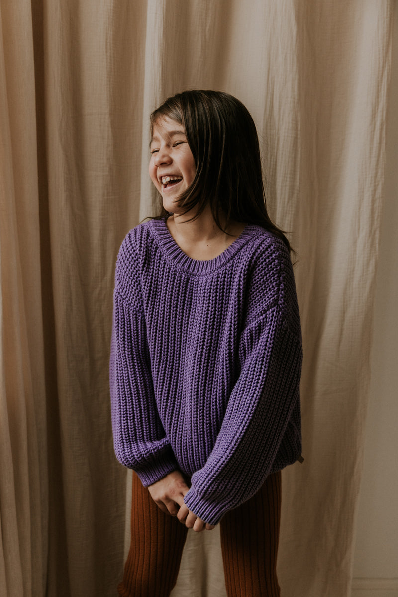 Chunky Knitted Sweater – violet