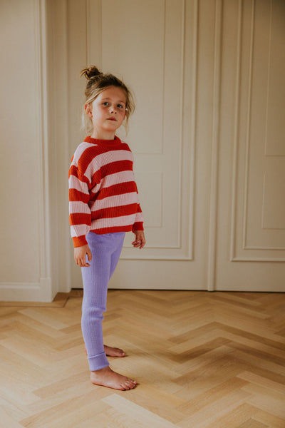 Knitted Leggings Fine Rib – lavender