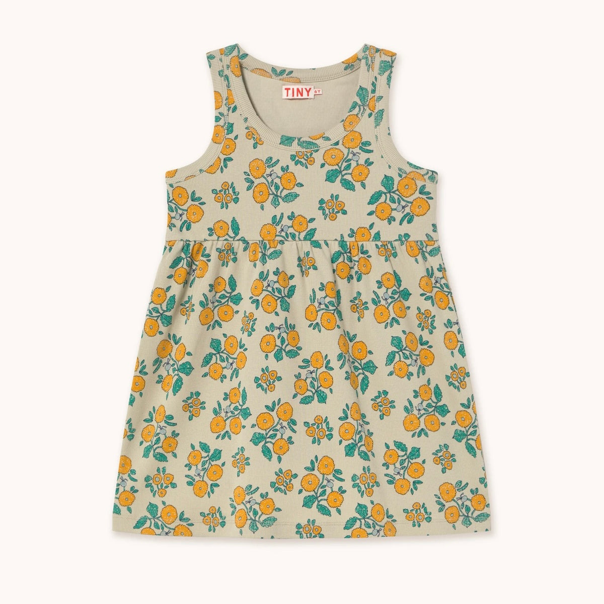 Flowers Rib Dress – dark vanilla