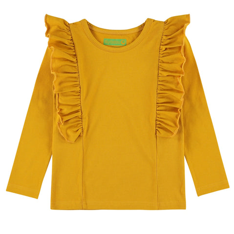 Charlotte Ruffle T-Shirt – inca gold