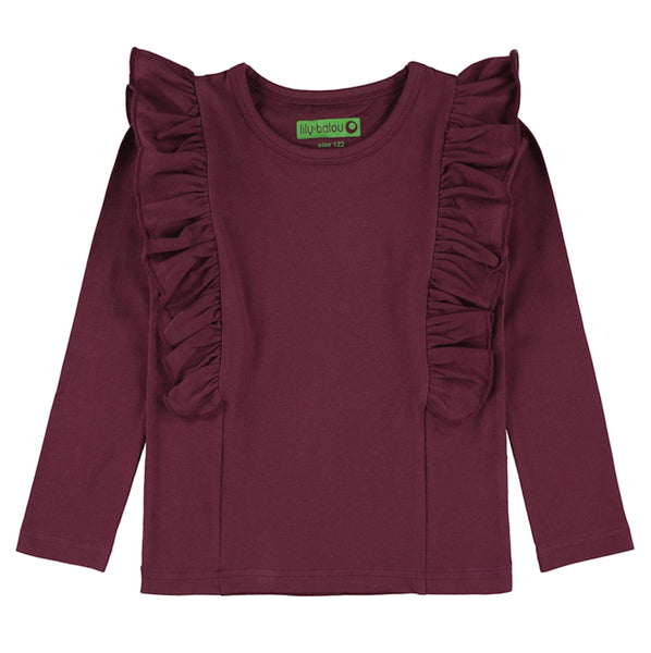 Charlotte Ruffle T-Shirt – grape wine