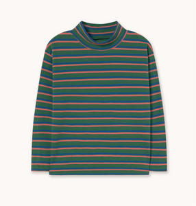 Duo Stripes Rib Mockneck – dark green
