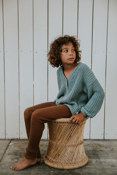 Chunky Knitted Cardigan – ocean
