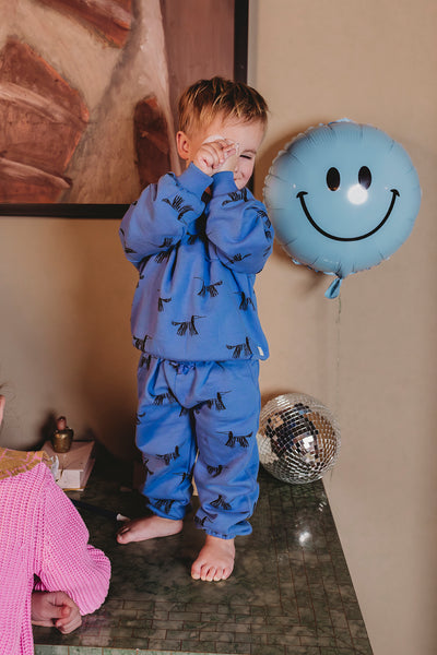 Sweatpants Dogs Print – molecule blue