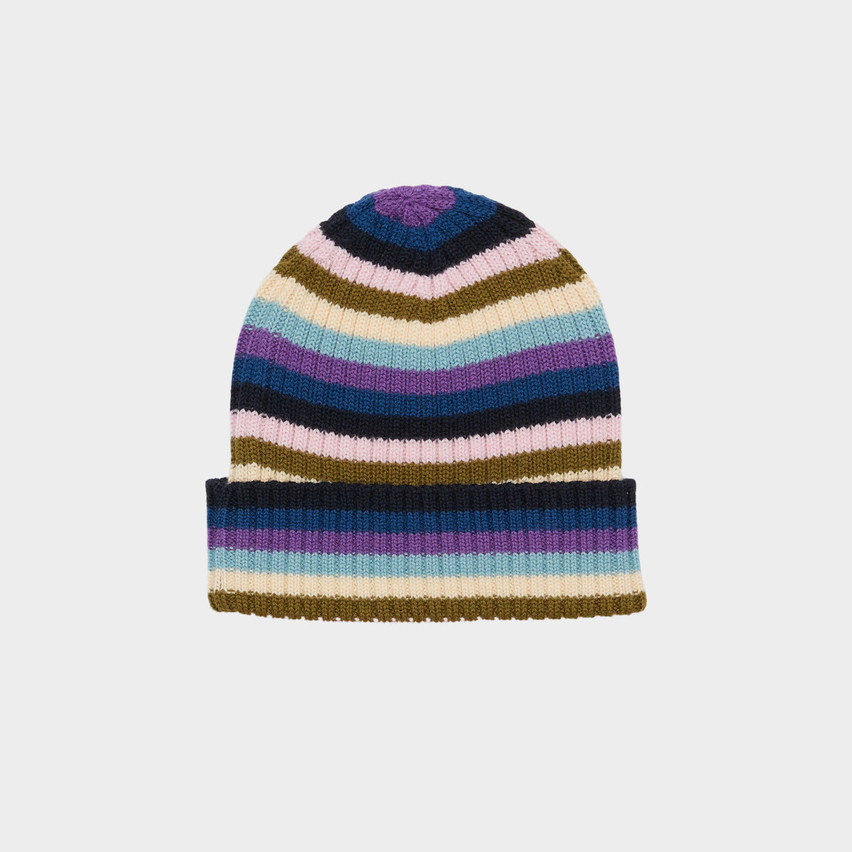Rib Beanie – multi stripe