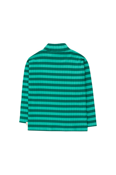 Stripes Mockneck Tee – emerald/dark green