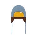 Color Block Earflap Beanie – warm blue/brown