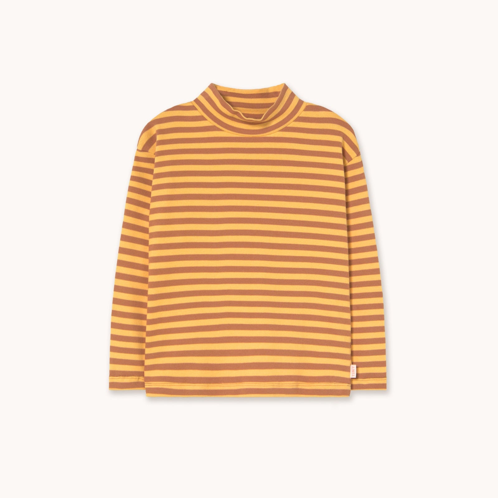 Stripes Rib Mockneck – soft yellow