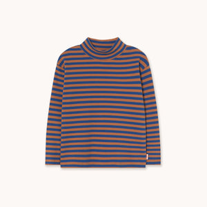 Stripes Rib Mockneck – dark blue