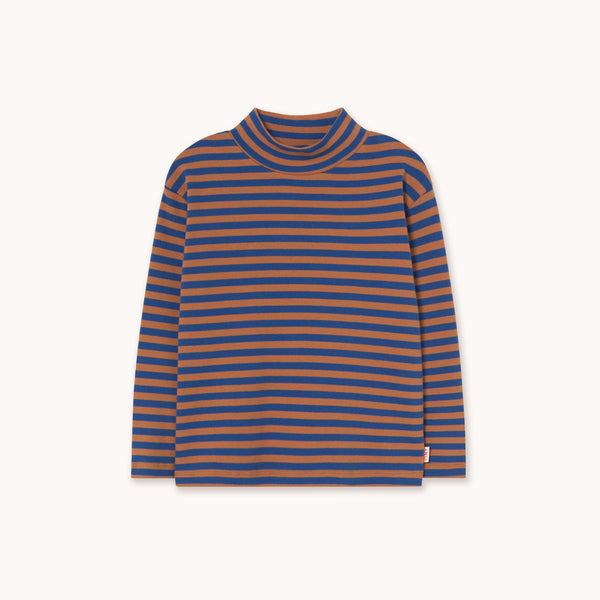 Stripes Rib Mockneck – dark blue