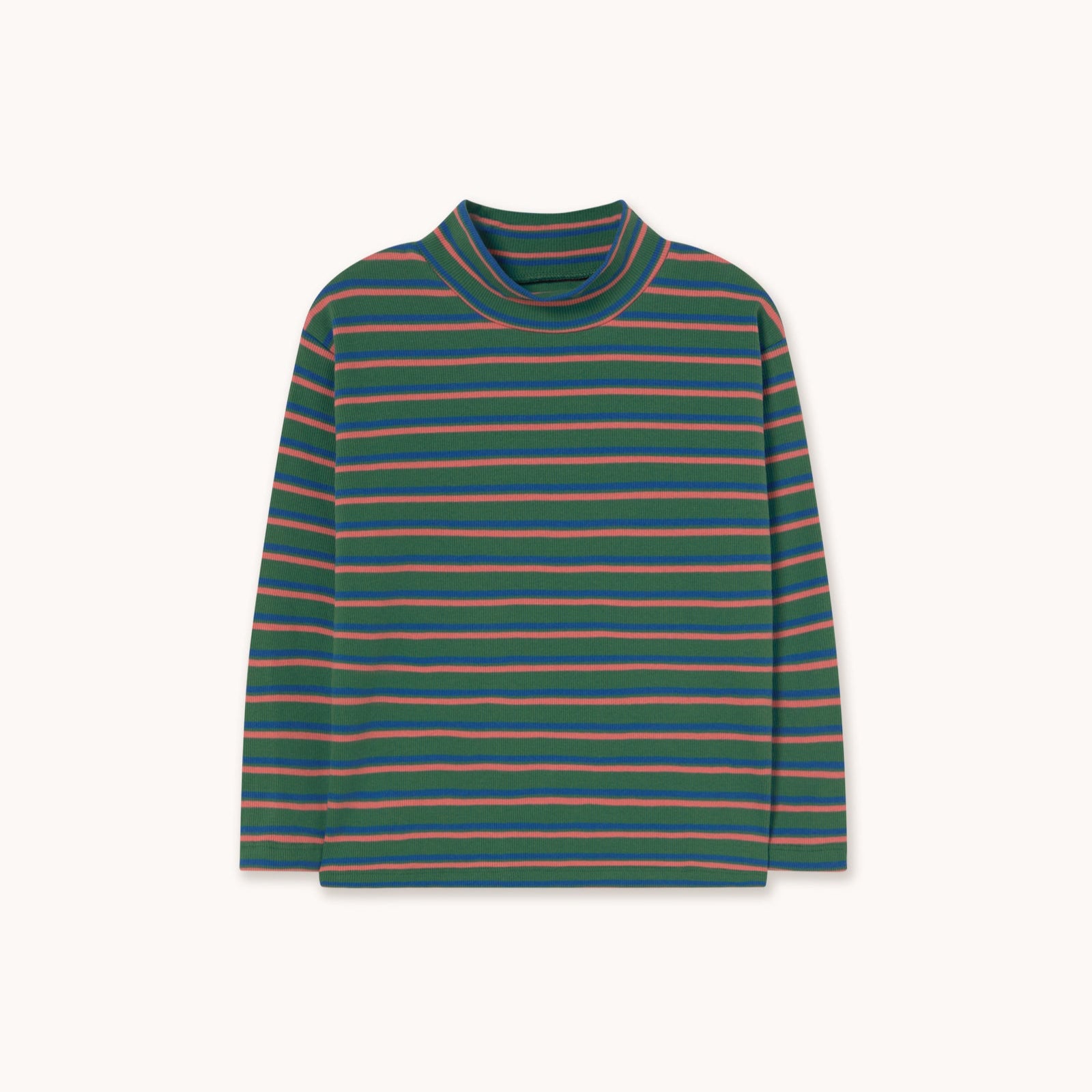 Duo Stripes Rib Mockneck – dark green