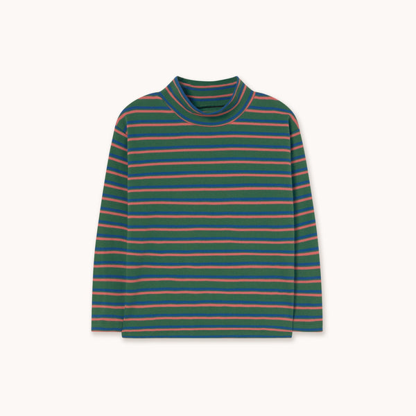 Duo Stripes Rib Mockneck – dark green