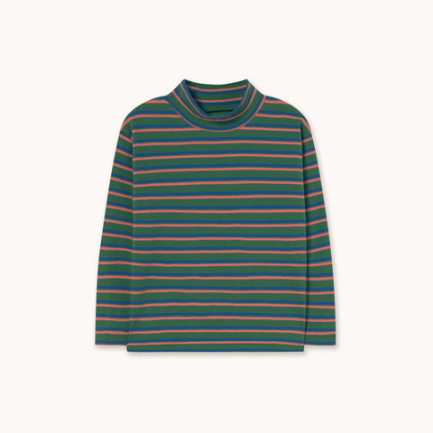 Duo Stripes Rib Mockneck – dark green