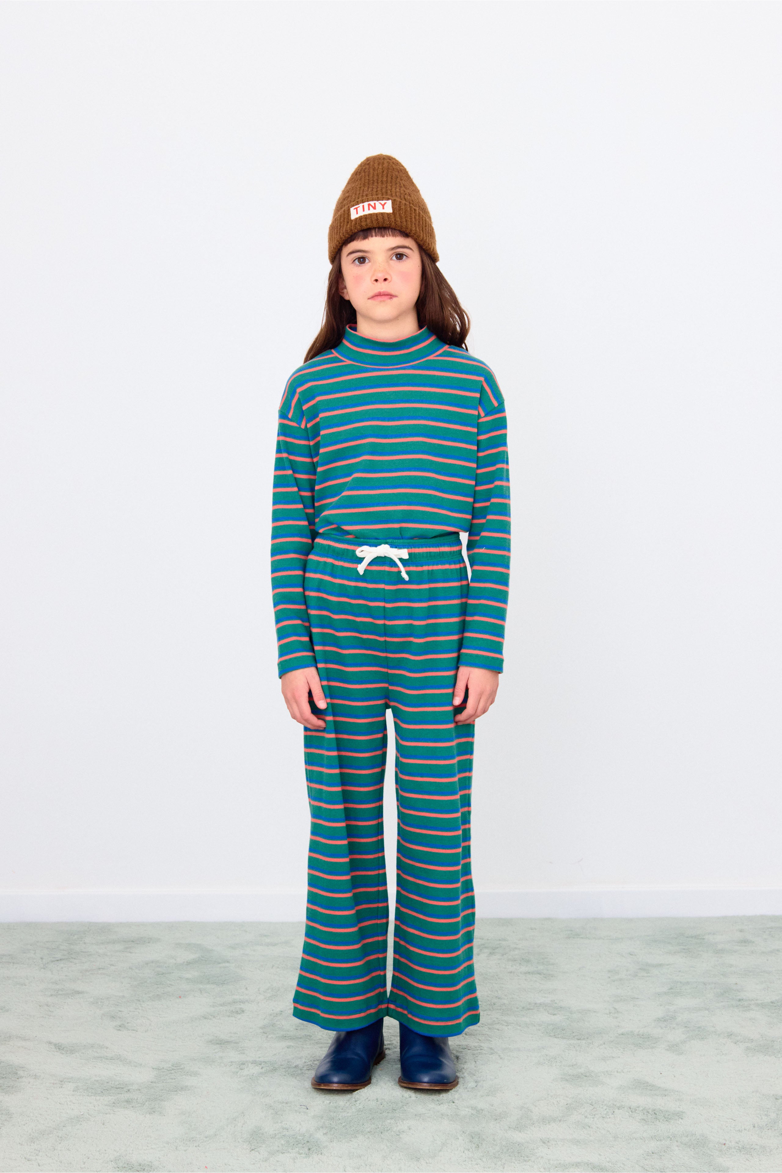 Duo Stripes Rib Mockneck – dark green