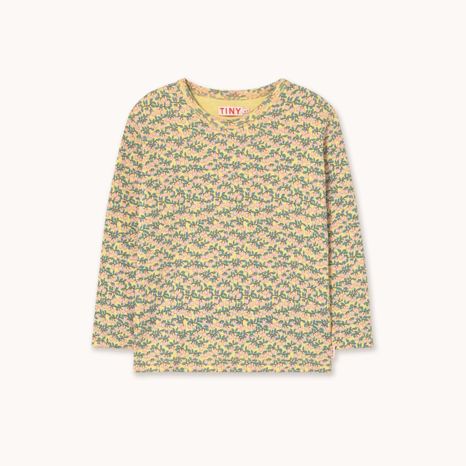 Mini Apples All Over Rib Tee – mellow yellow