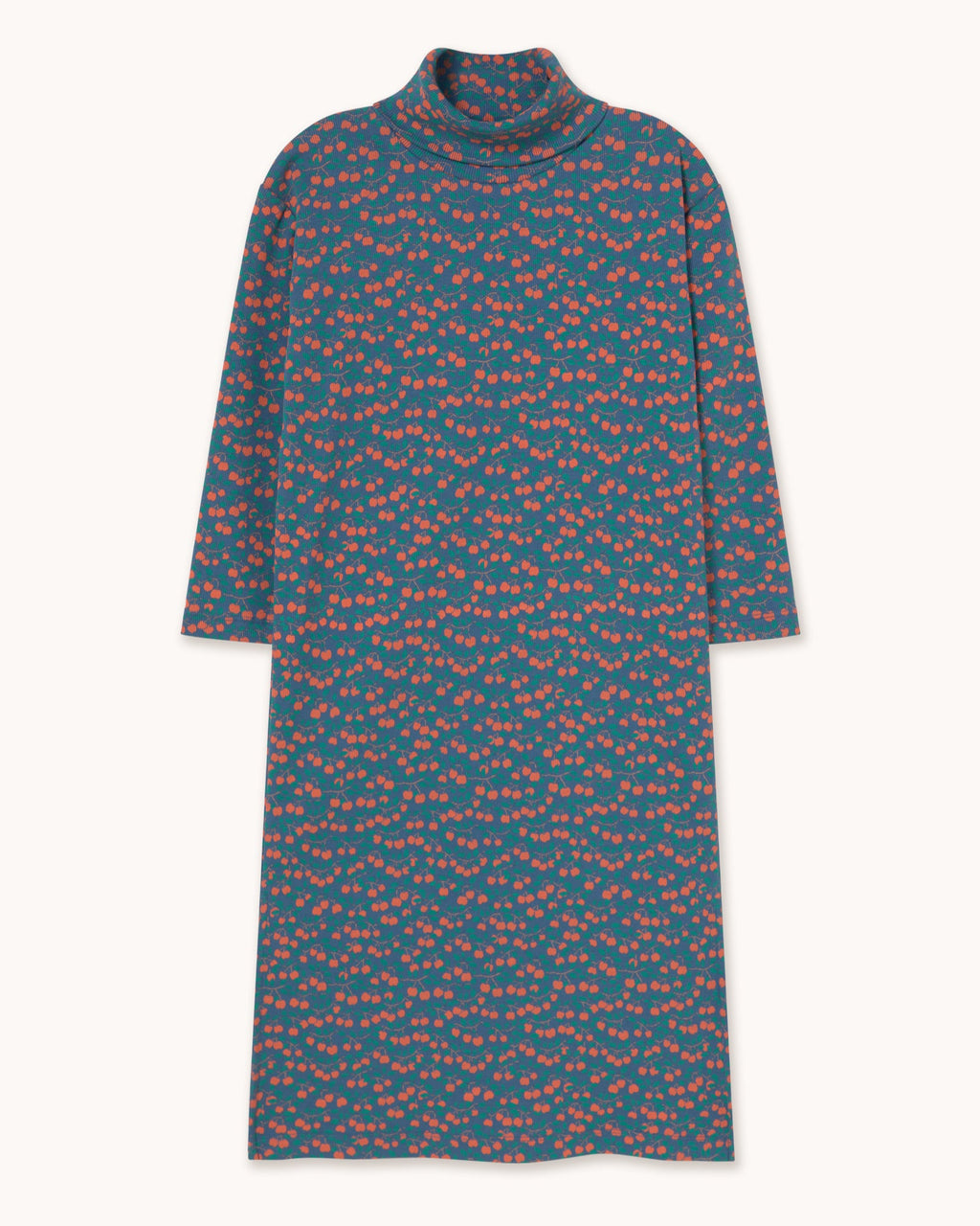 Mini Apples Rib Turtleneck Dress – light navy