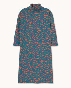 Mini Apples Rib Turtleneck Dress – light navy